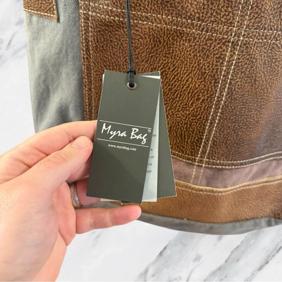 SOLD Myra Bag Side Floral Print Canvas Tote Patchwork NWT - Picture 3 of 15